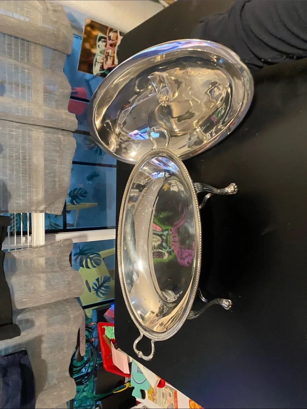 Silver Plated Chafing Dish with Lid and Handles